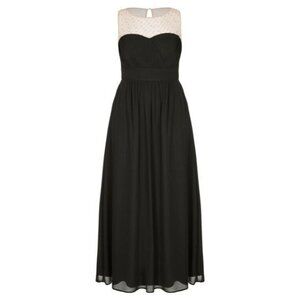 City Chic 14W Maxi Black Illusion Neck Bead Giuliana Dress New Wedding 6904